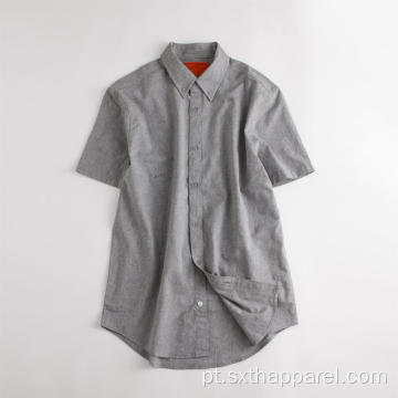 Camisa durável masculina de manga curta de algodão sólido